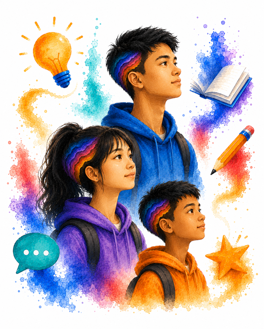 Tiga pelajar Indonesia dengan pola berpikir Mind Modes® yang berbeda